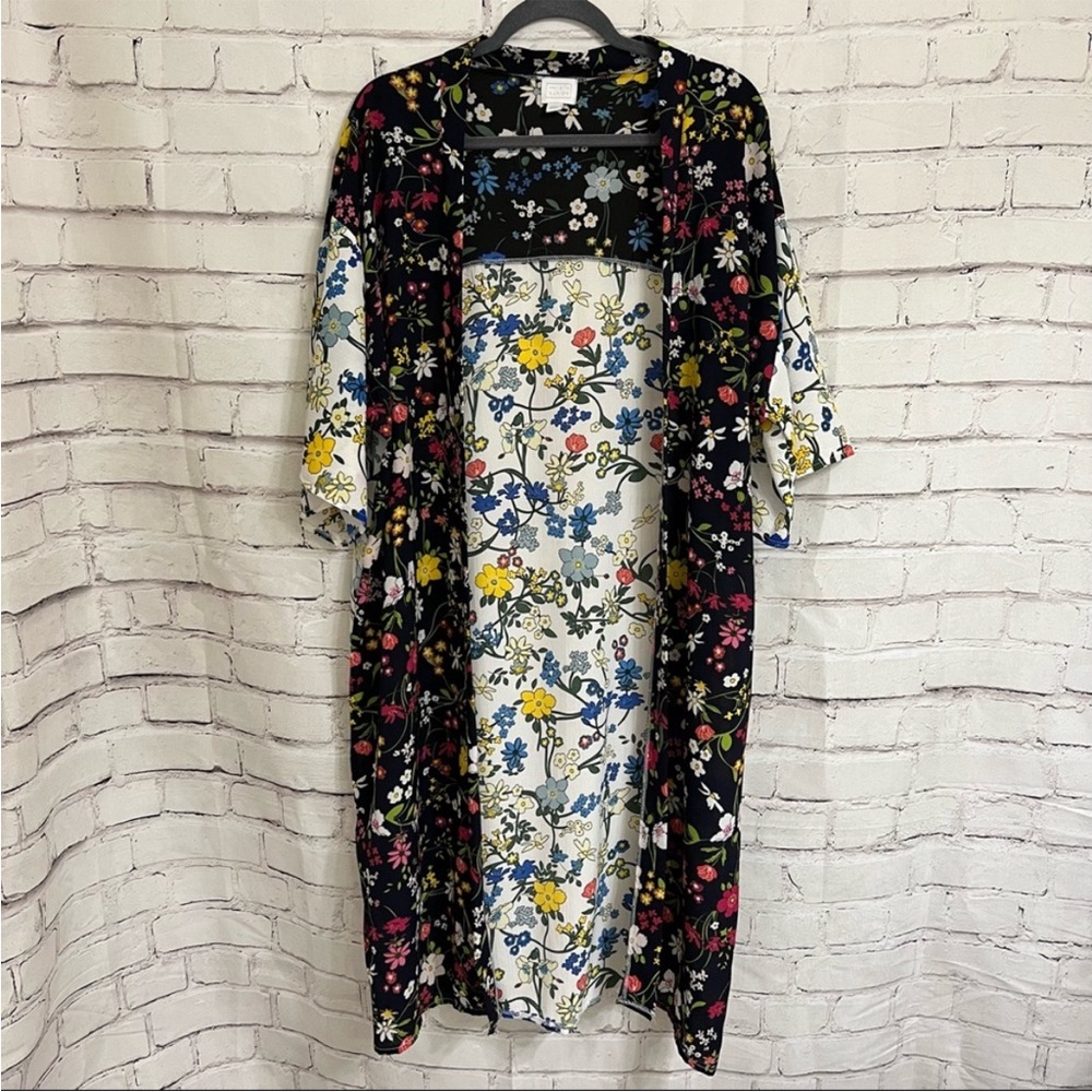 🧑‍🎨 NWOT 14th & Union floral‎ colorblock Kimono